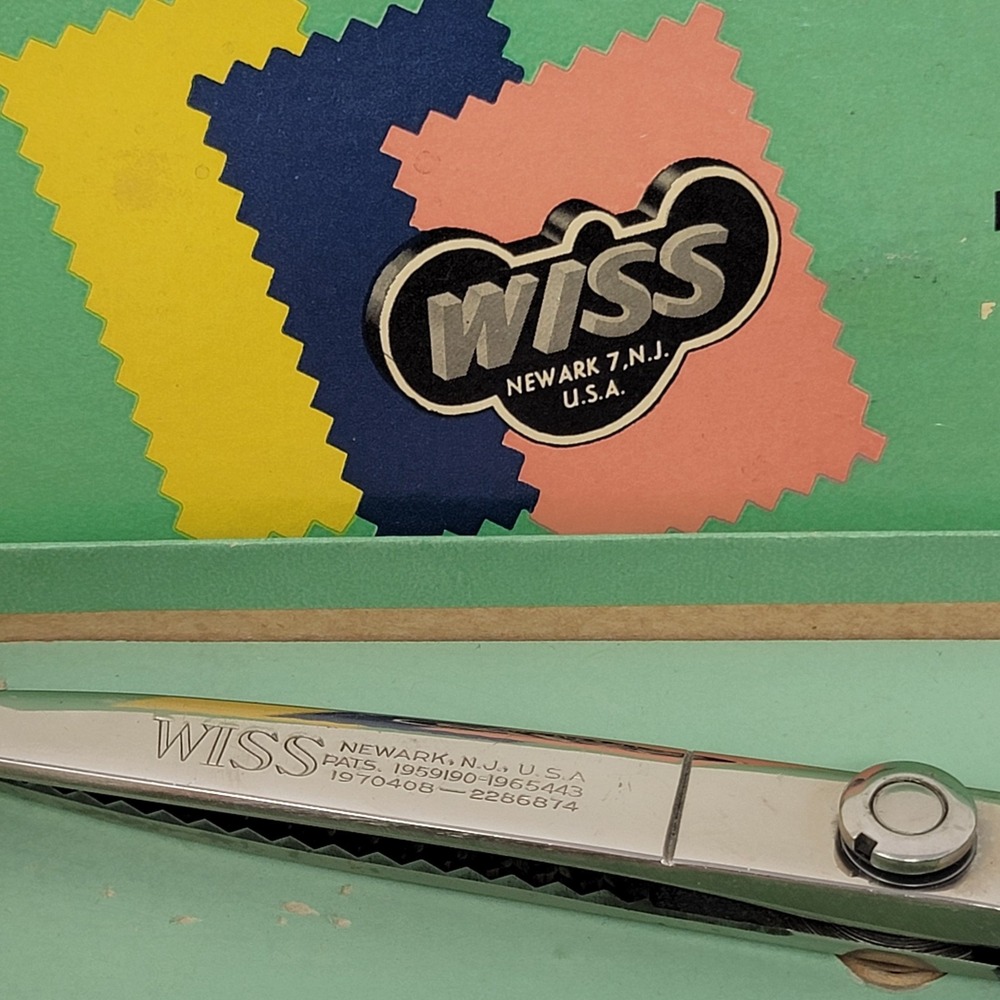 Vintage Wiss Pinking Shears Model CB9 + Original Box Sewing Scissors Dressmaking - Picture 2 of 16